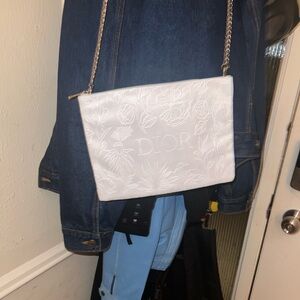 Dior Large White Floral Impression w/ added hardware Clutch GWP